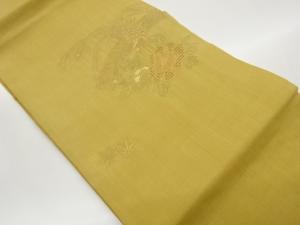 汕頭刺繍花に鳳凰・紅葉模様名古屋帯